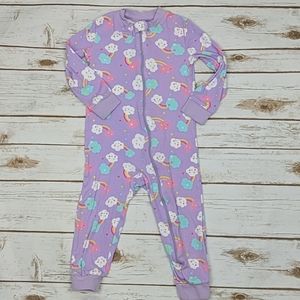 Little Me Purple Pajamas Rainbows/Clouds/Stars 3T
